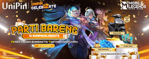 Parti Bareng di #UniPinCeleb12ate – Panen Hadiah Bombastis Tiap Hari dari Mobile Legends: Bang Bang!